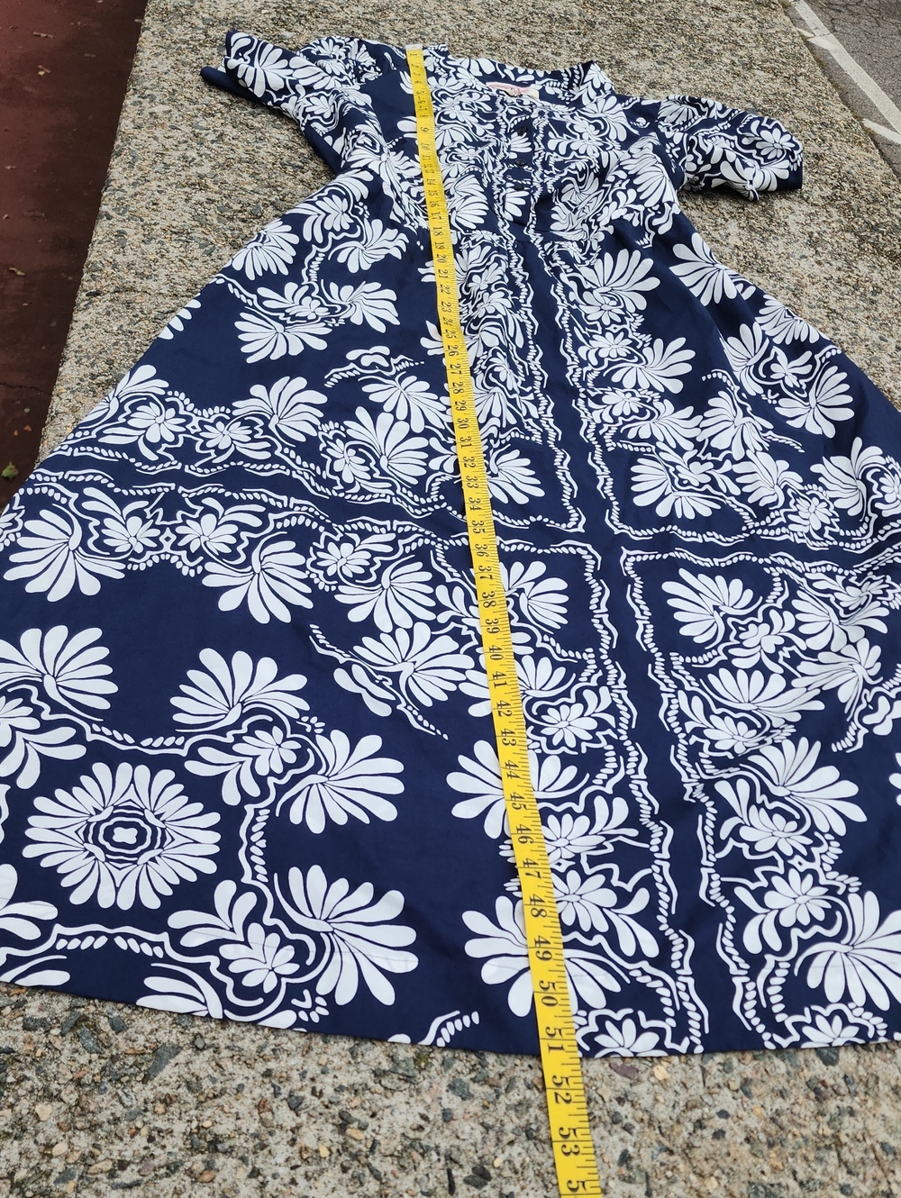 Boden Blue Ivy Cotton Floral Midi Dress in Blue & White Size 12 NWT - Picture 8 of 11